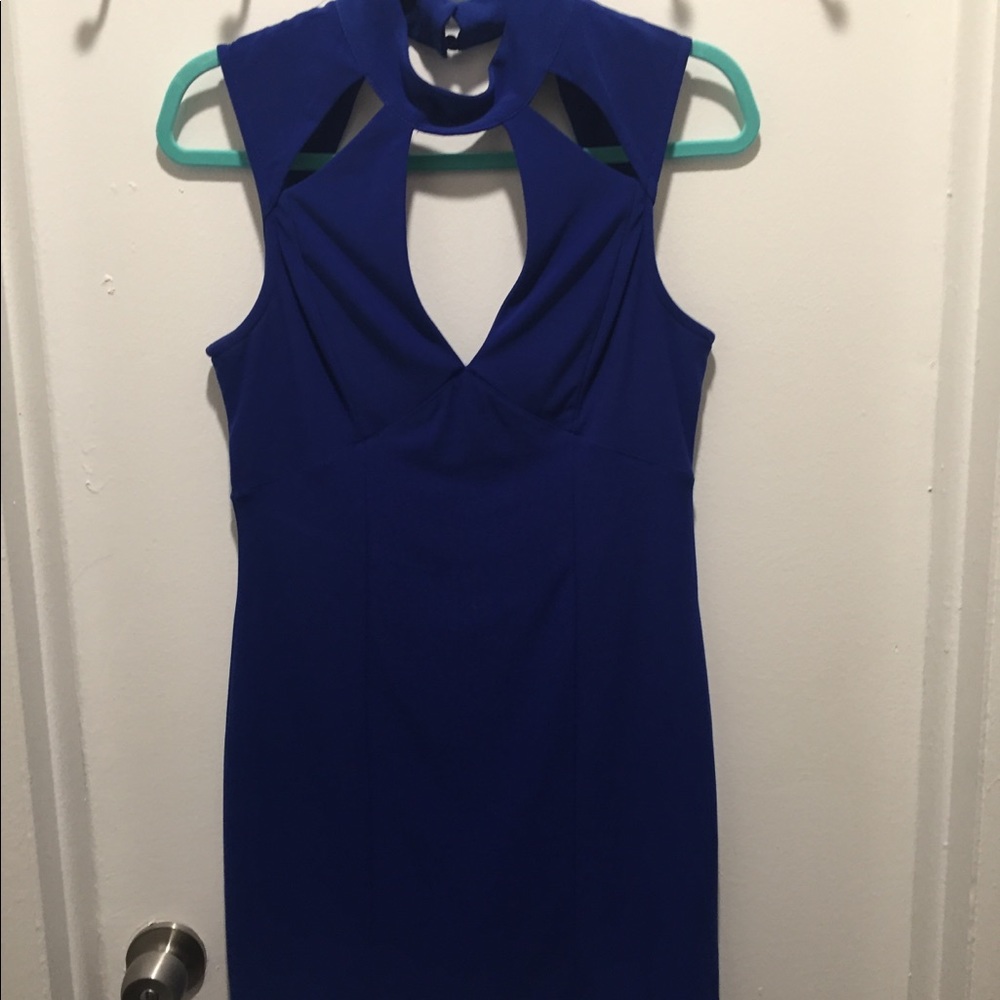 Blue bodycon dress